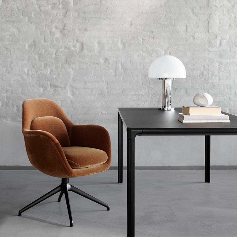 Fredericia - Swoon Chair Swivel Base - Lifestyle 01 Olson and Baker - Designer & Contemporary Sofas, Furniture - Olson and Baker showcases original designs from authentic, designer brands. Buy contemporary furniture, lighting, storage, sofas & chairs at Olson + Baker.