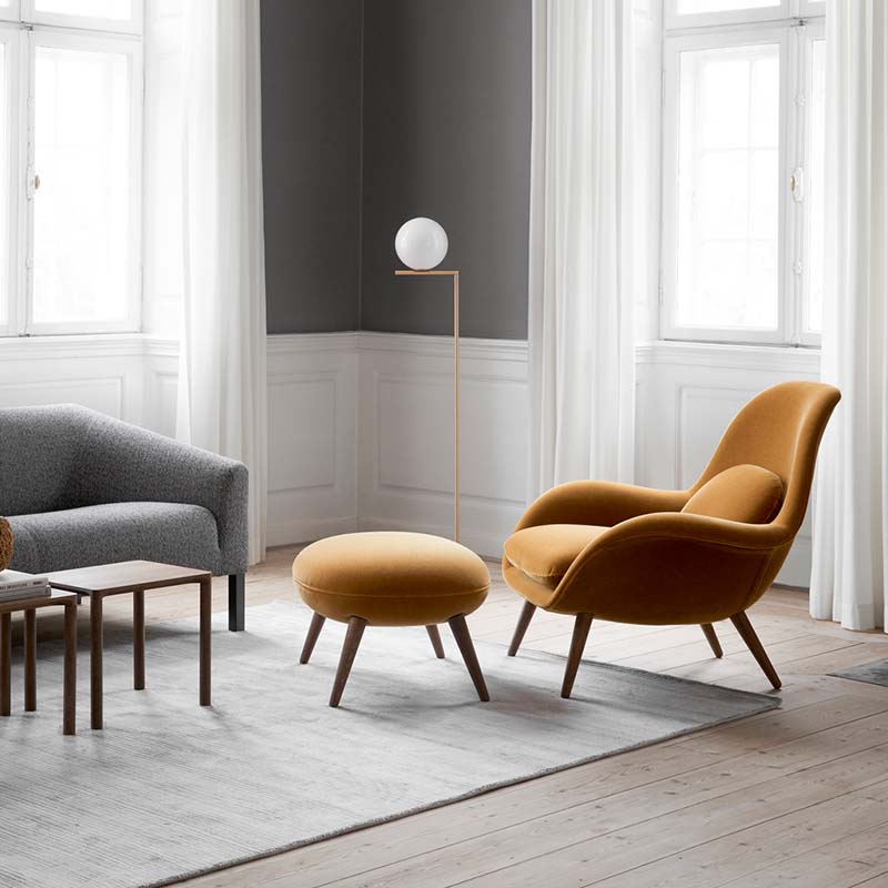 Fredericia - Swoon Lounge with Ottoman - Lifestyle 04 Olson and Baker - Designer & Contemporary Sofas, Furniture - Olson and Baker showcases original designs from authentic, designer brands. Buy contemporary furniture, lighting, storage, sofas & chairs at Olson + Baker.
