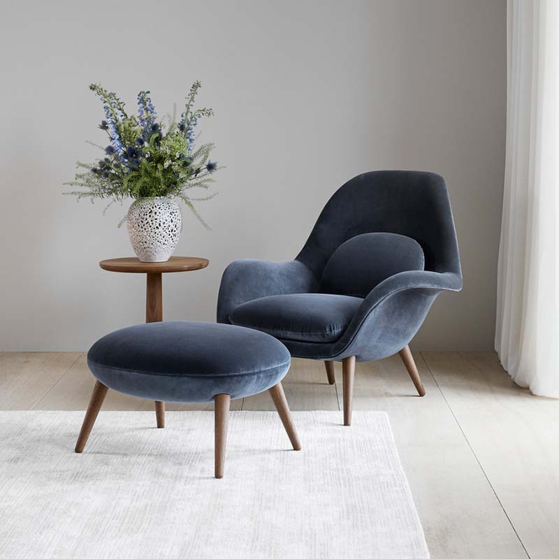 Fredericia - Swoon Lounge with Ottoman - Lifestyle 05 Olson and Baker - Designer & Contemporary Sofas, Furniture - Olson and Baker showcases original designs from authentic, designer brands. Buy contemporary furniture, lighting, storage, sofas & chairs at Olson + Baker.