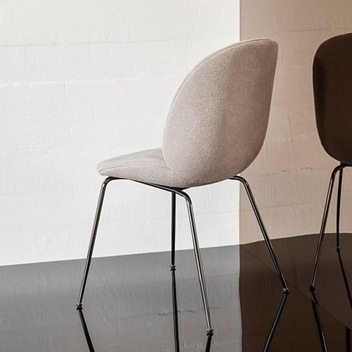 Gubi-Beetle Chair Full Upholstered-2-Lifestyle Olson and Baker - Designer & Contemporary Sofas, Furniture - Olson and Baker showcases original designs from authentic, designer brands. Buy contemporary furniture, lighting, storage, sofas & chairs at Olson + Baker.