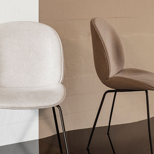 Gubi-Beetle Chair Full Upholstered-3-Lifestyle Olson and Baker - Designer & Contemporary Sofas, Furniture - Olson and Baker showcases original designs from authentic, designer brands. Buy contemporary furniture, lighting, storage, sofas & chairs at Olson + Baker.