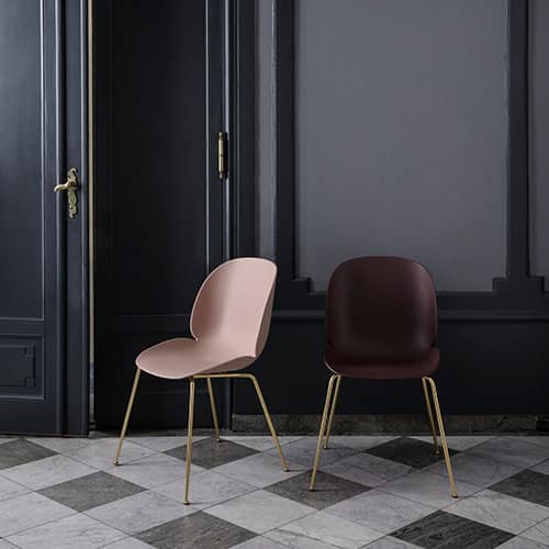 Beetle Unupholstered Dining Chair with Conic Base