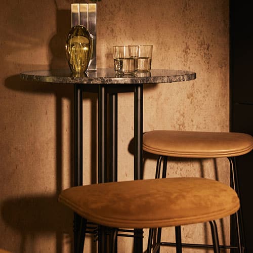 Beetle Bar Stool Fully Upholstered with Conic Base