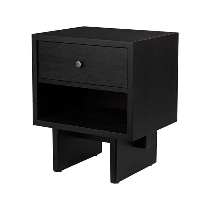 Gubi - Private Collection Dark Oak Nightstand F3Q ItemNr.10083279 - Packshot Olson and Baker - Designer & Contemporary Sofas, Furniture - Olson and Baker showcases original designs from authentic, designer brands. Buy contemporary furniture, lighting, storage, sofas & chairs at Olson + Baker.