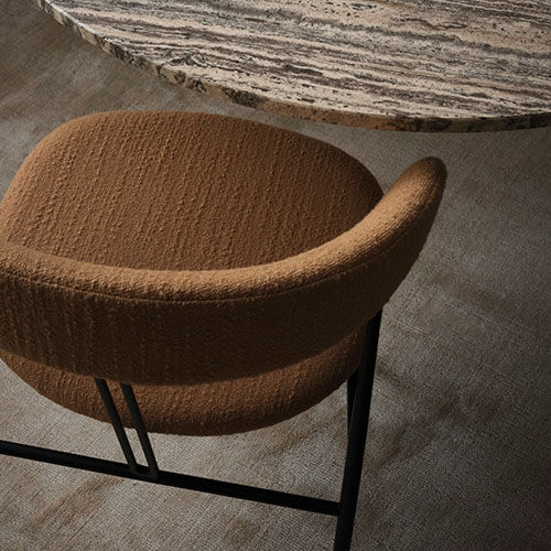 Gubi-Violin Chair Full Upholstered-1-Lifestyle Olson and Baker - Designer & Contemporary Sofas, Furniture - Olson and Baker showcases original designs from authentic, designer brands. Buy contemporary furniture, lighting, storage, sofas & chairs at Olson + Baker.