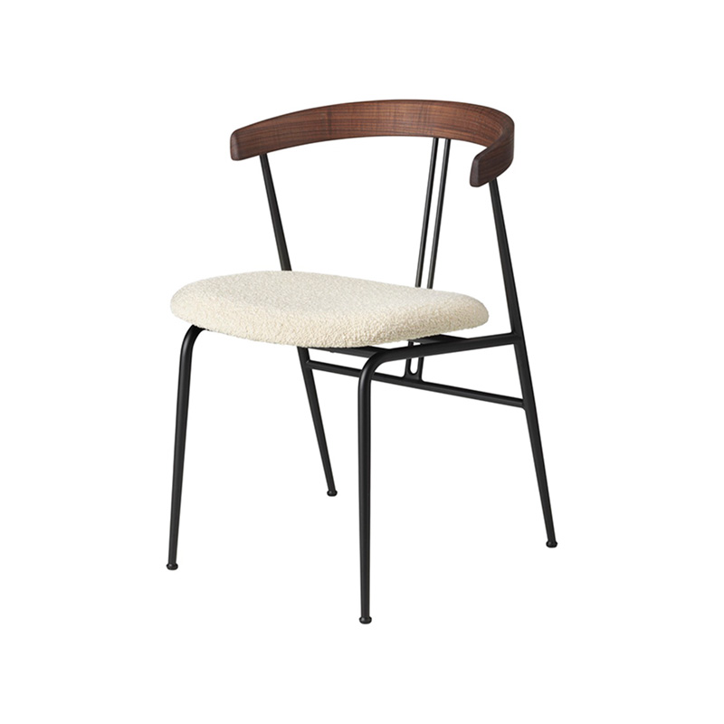 Gubi Violin Dining Chair Front Upholstered by Olson and Baker - Designer & Contemporary Sofas, Furniture - Olson and Baker showcases original designs from authentic, designer brands. Buy contemporary furniture, lighting, storage, sofas & chairs at Olson + Baker.