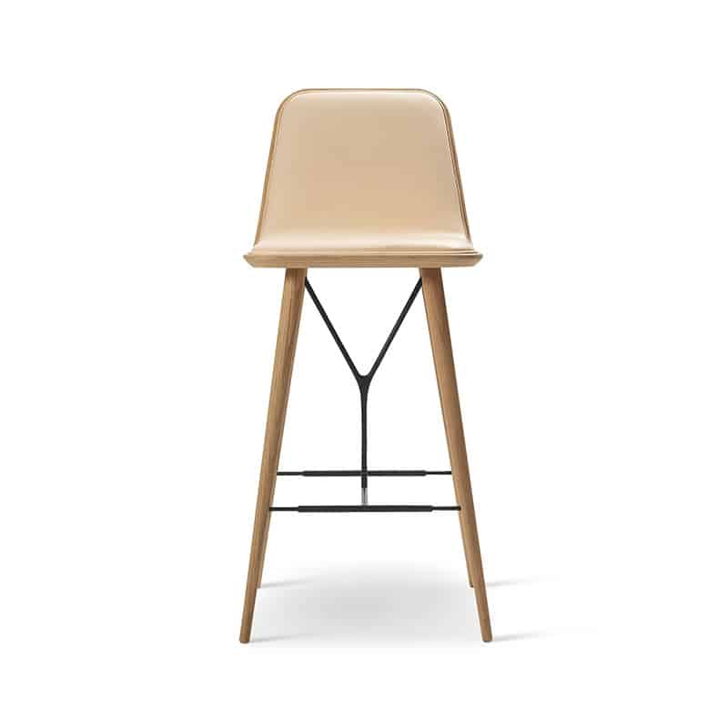 Fredericia Spine Bar Stool with Back by Space Copenhagen Olson and Baker - Designer & Contemporary Sofas, Furniture - Olson and Baker showcases original designs from authentic, designer brands. Buy contemporary furniture, lighting, storage, sofas & chairs at Olson + Baker.
