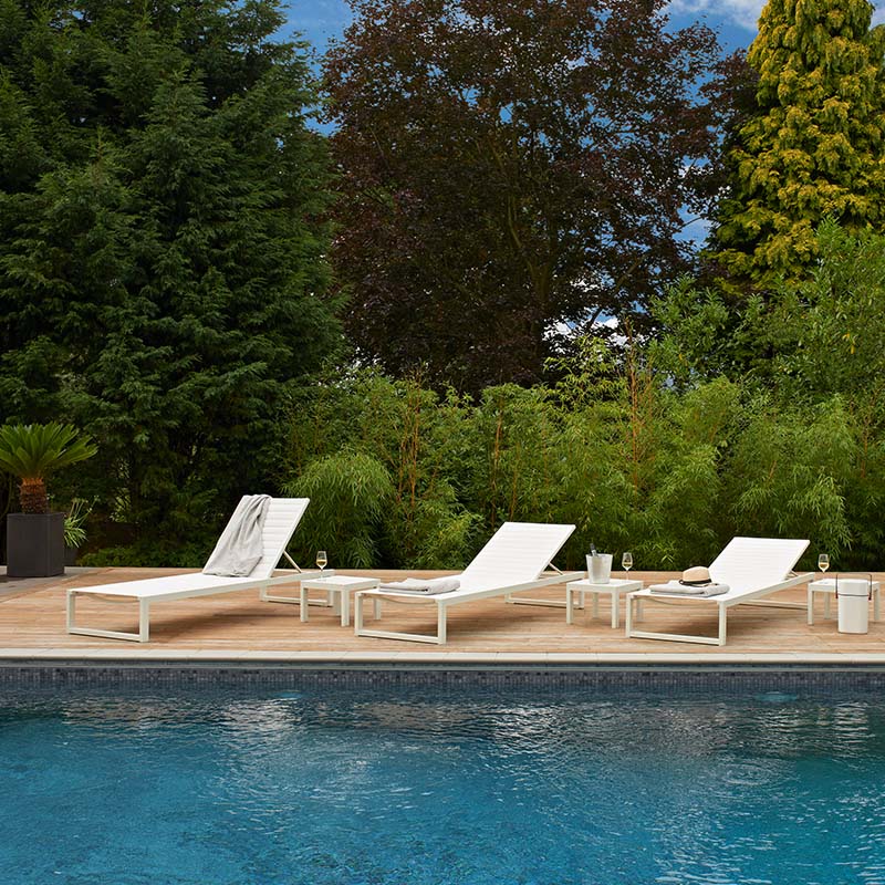 EOS_Sun_Lounger_White_Poolside_MED Olson and Baker - Designer & Contemporary Sofas, Furniture - Olson and Baker showcases original designs from authentic, designer brands. Buy contemporary furniture, lighting, storage, sofas & chairs at Olson + Baker.