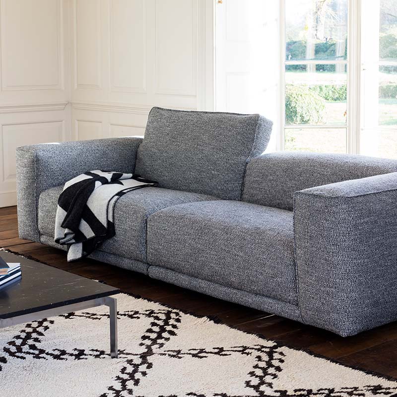 Kelston_2seat_Sofa_Grey_Styleshot Olson and Baker - Designer & Contemporary Sofas, Furniture - Olson and Baker showcases original designs from authentic, designer brands. Buy contemporary furniture, lighting, storage, sofas & chairs at Olson + Baker.