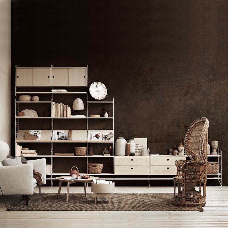 String String Shelving Lounge Composition 03 by Kasja & Nisse Strinning Olson and Baker - Designer & Contemporary Sofas, Furniture - Olson and Baker showcases original designs from authentic, designer brands. Buy contemporary furniture, lighting, storage, sofas & chairs at Olson + Baker.