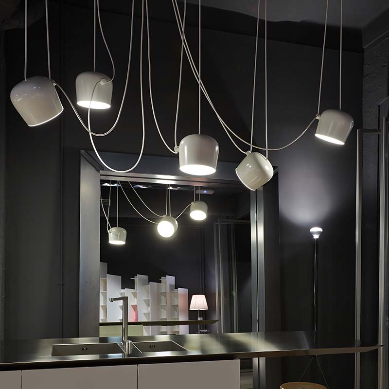Flos-Aim-Pendant-Light-Lifestyle-16 Olson and Baker - Designer & Contemporary Sofas, Furniture - Olson and Baker showcases original designs from authentic, designer brands. Buy contemporary furniture, lighting, storage, sofas & chairs at Olson + Baker.
