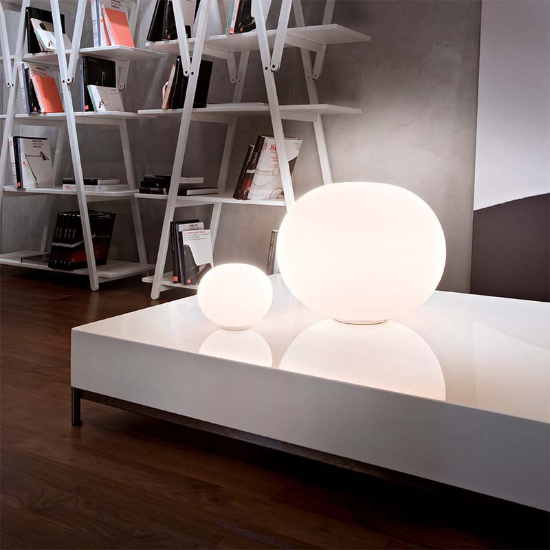 Flos-Glo-Ball-Basic-Mini-Large-Lifestyle-1 Olson and Baker - Designer & Contemporary Sofas, Furniture - Olson and Baker showcases original designs from authentic, designer brands. Buy contemporary furniture, lighting, storage, sofas & chairs at Olson + Baker.