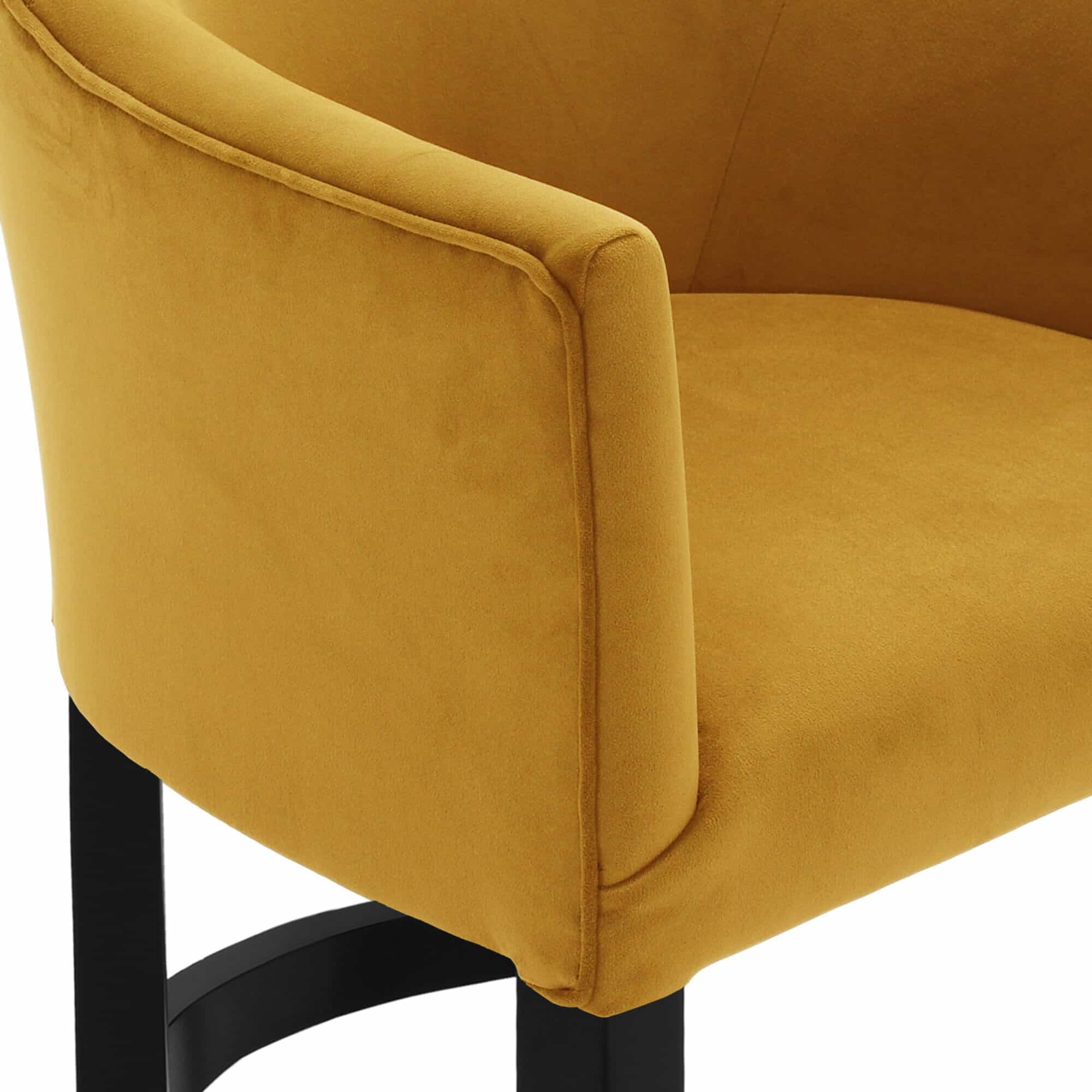 Huxley-Counter-Stool-with-Arms-by-Olson-and-Baker-Tumeric-Velvet-Black-Ash-Leg-Detail-01 Olson and Baker - Designer & Contemporary Sofas, Furniture - Olson and Baker showcases original designs from authentic, designer brands. Buy contemporary furniture, lighting, storage, sofas & chairs at Olson + Baker.