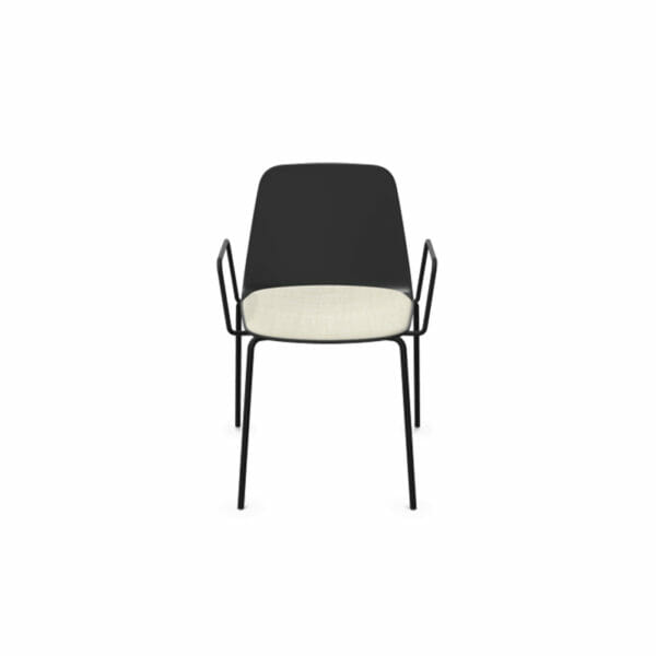 Maarten Chair with Metal Base with Arms