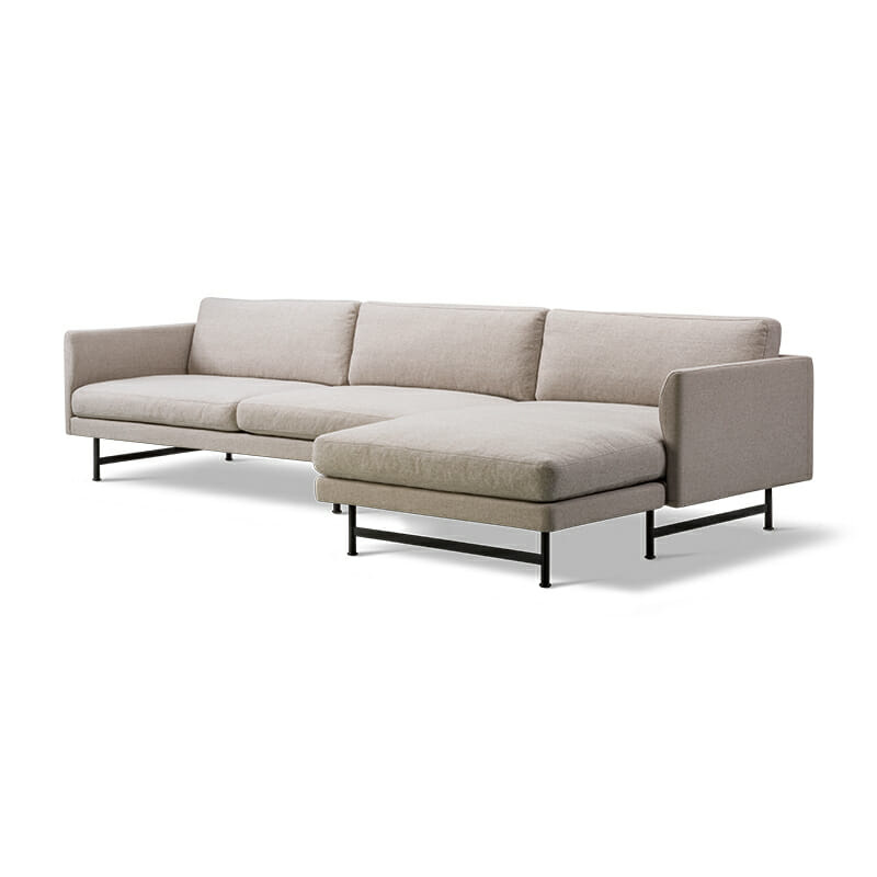 Fredericia Calmo 95 Three Seater Chaise Sofa by Olson and Baker - Designer & Contemporary Sofas, Furniture - Olson and Baker showcases original designs from authentic, designer brands. Buy contemporary furniture, lighting, storage, sofas & chairs at Olson + Baker.