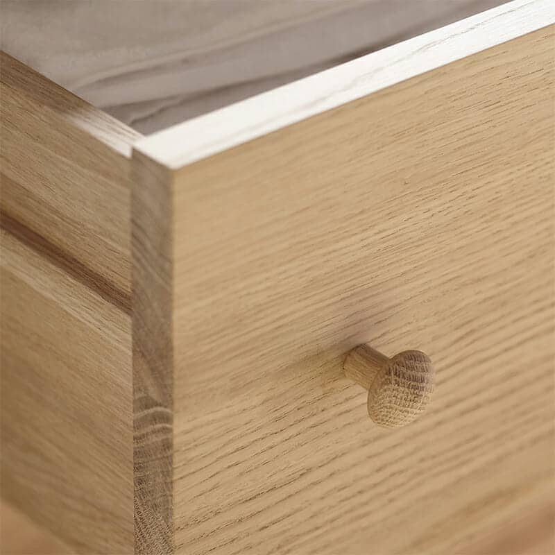 Wallace Chest of Drawers by Olson and Baker - White Oil Oak - Detail 01 Olson and Baker - Designer & Contemporary Sofas, Furniture - Olson and Baker showcases original designs from authentic, designer brands. Buy contemporary furniture, lighting, storage, sofas & chairs at Olson + Baker.