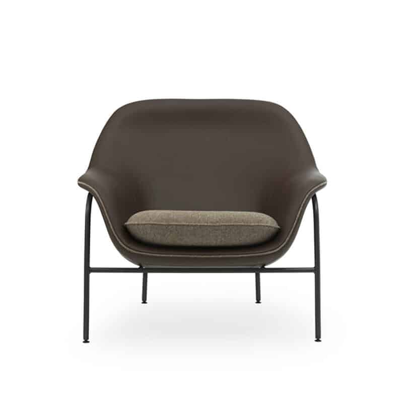 Normann Copenhagen Drape Lounge Chair Low Metal Base by Simon Legald Olson and Baker - Designer & Contemporary Sofas, Furniture - Olson and Baker showcases original designs from authentic, designer brands. Buy contemporary furniture, lighting, storage, sofas & chairs at Olson + Baker.