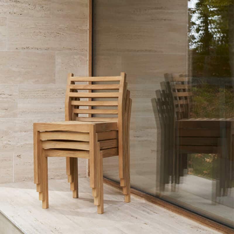 Carl Hansen - AH501 Outdoor Dining Chair - Lifestyle Image 07 Olson and Baker - Designer & Contemporary Sofas, Furniture - Olson and Baker showcases original designs from authentic, designer brands. Buy contemporary furniture, lighting, storage, sofas & chairs at Olson + Baker.