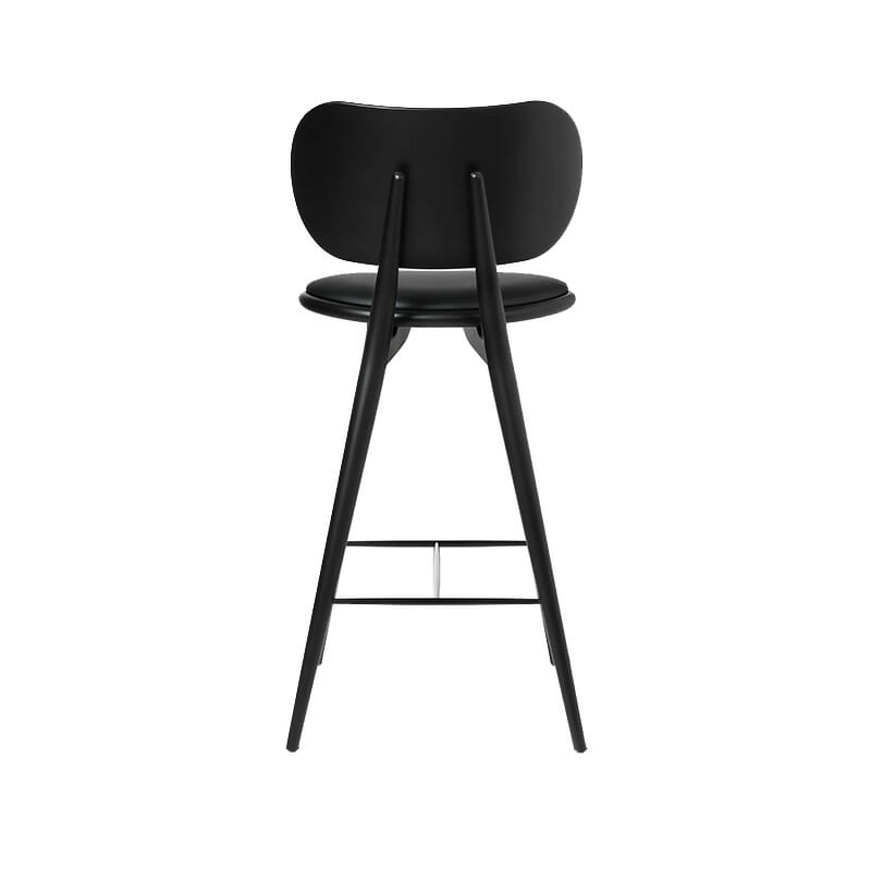 Mater - High Bar Stool with Backrest - Black - Packshot 05 Olson and Baker - Designer & Contemporary Sofas, Furniture - Olson and Baker showcases original designs from authentic, designer brands. Buy contemporary furniture, lighting, storage, sofas & chairs at Olson + Baker.