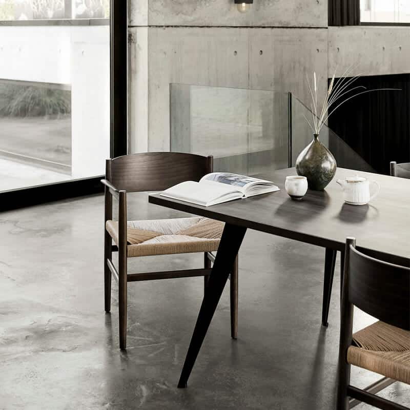 Mater - Mater Dining Table - Lifestyle Image 05 Olson and Baker - Designer & Contemporary Sofas, Furniture - Olson and Baker showcases original designs from authentic, designer brands. Buy contemporary furniture, lighting, storage, sofas & chairs at Olson + Baker.