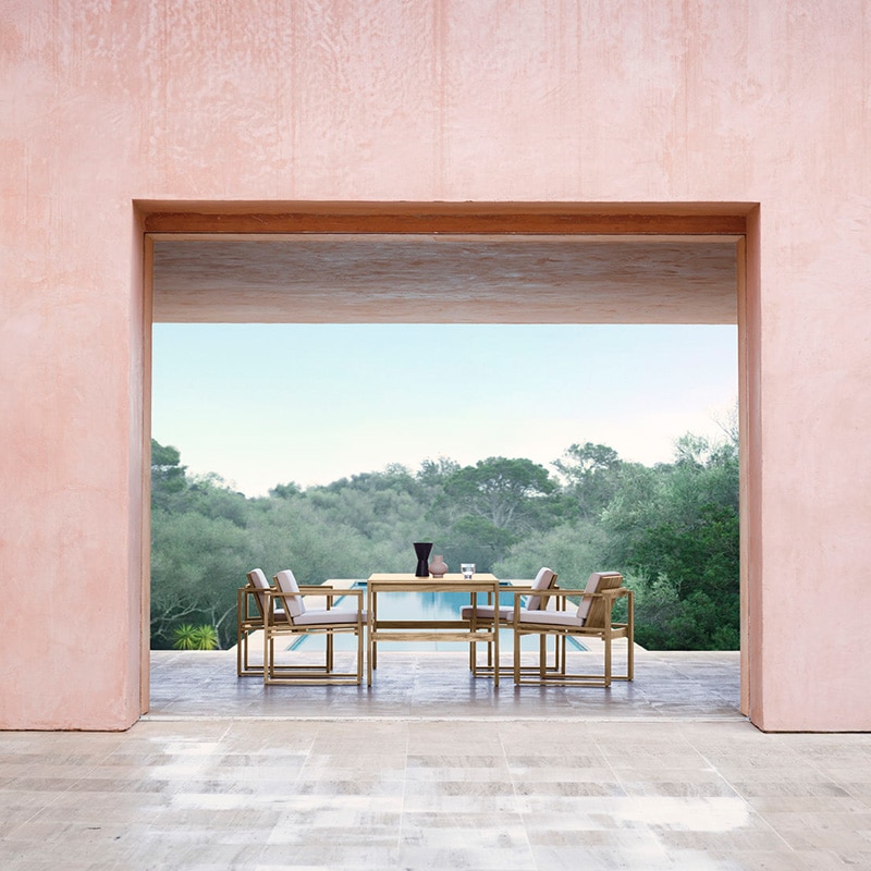 Carl Hansen - BK10 Outdoor Dining Chair - Lifestyle Image 04 Olson and Baker - Designer & Contemporary Sofas, Furniture - Olson and Baker showcases original designs from authentic, designer brands. Buy contemporary furniture, lighting, storage, sofas & chairs at Olson + Baker.