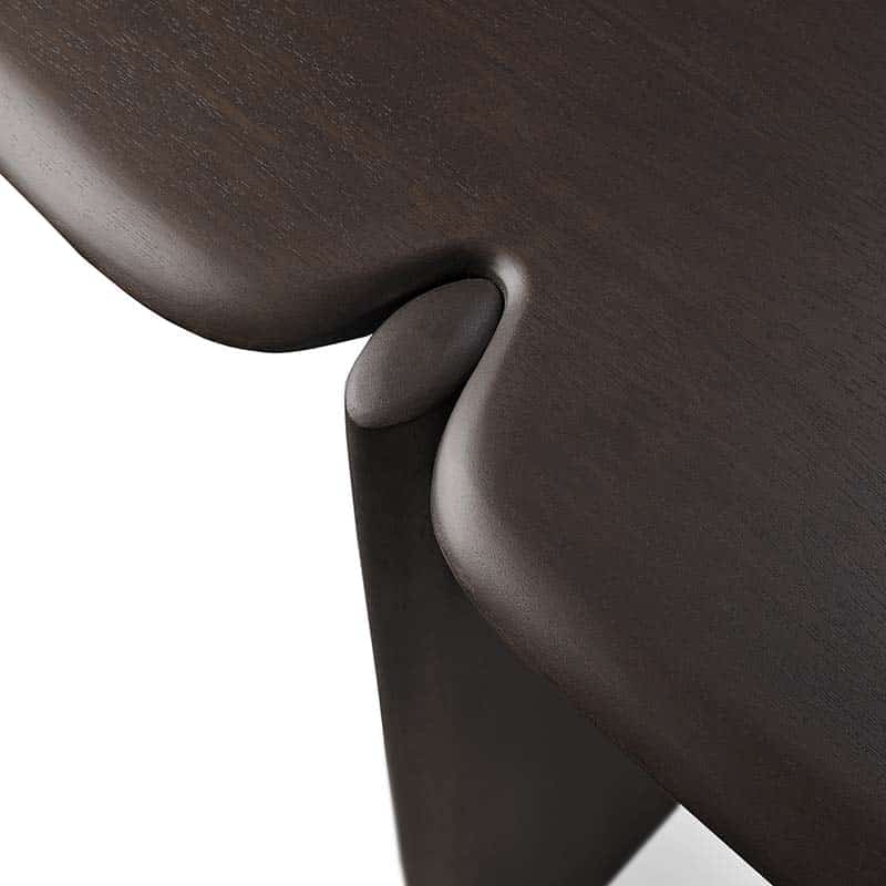 Ethnicraft PI Console Table Dark Mahogany Detail Shot 01 Olson and Baker - Designer & Contemporary Sofas, Furniture - Olson and Baker showcases original designs from authentic, designer brands. Buy contemporary furniture, lighting, storage, sofas & chairs at Olson + Baker.