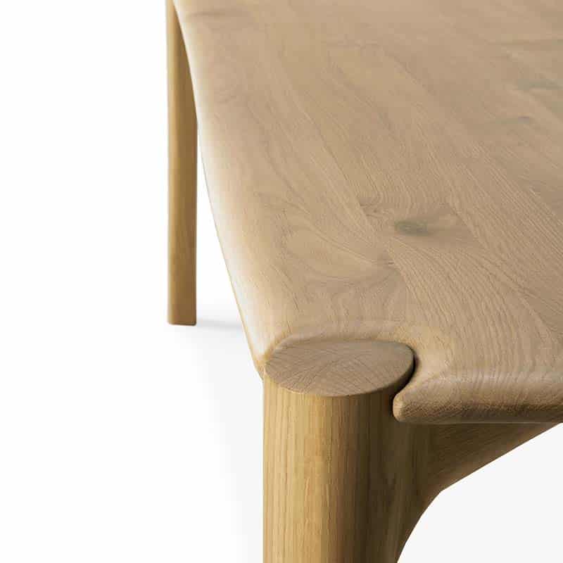 Ethnicraft PI Dining Table Detail Shot 01 Olson and Baker - Designer & Contemporary Sofas, Furniture - Olson and Baker showcases original designs from authentic, designer brands. Buy contemporary furniture, lighting, storage, sofas & chairs at Olson + Baker.