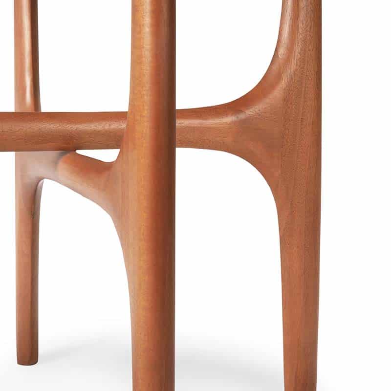 Ethnicraft PI Side Table Mahogany Detail Shot 01 Olson and Baker - Designer & Contemporary Sofas, Furniture - Olson and Baker showcases original designs from authentic, designer brands. Buy contemporary furniture, lighting, storage, sofas & chairs at Olson + Baker.