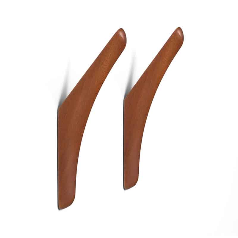 Ethnicraft PI Wall Hangers Mahogany Pack Shot 02 Olson and Baker - Designer & Contemporary Sofas, Furniture - Olson and Baker showcases original designs from authentic, designer brands. Buy contemporary furniture, lighting, storage, sofas & chairs at Olson + Baker.