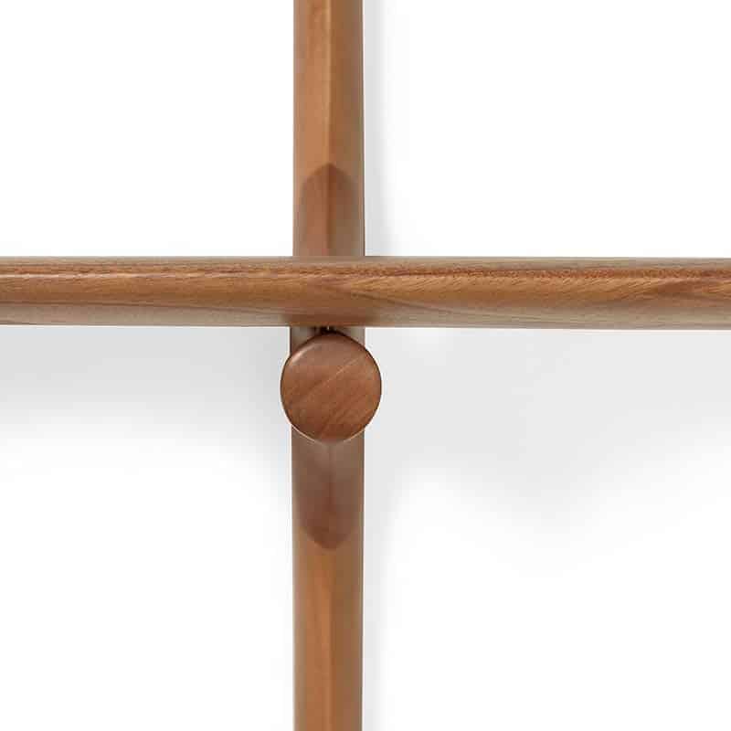 Ethnicraft PI Wall Shelf Mahogany Detail 03 Olson and Baker - Designer & Contemporary Sofas, Furniture - Olson and Baker showcases original designs from authentic, designer brands. Buy contemporary furniture, lighting, storage, sofas & chairs at Olson + Baker.