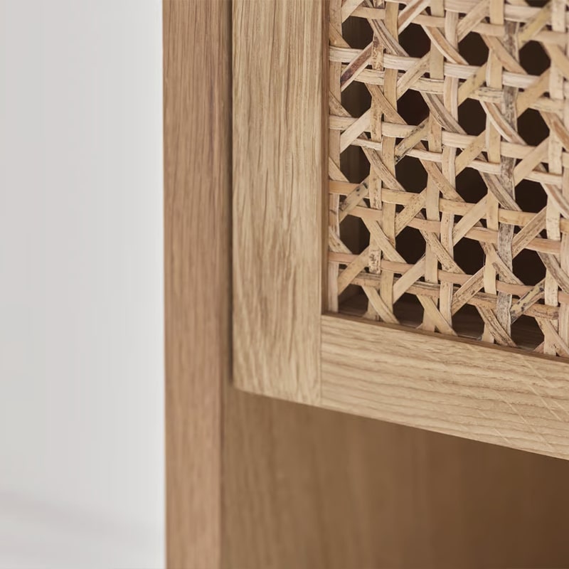 Bolia - Cana Rattan Bedside Table - Detail 02 Olson and Baker - Designer & Contemporary Sofas, Furniture - Olson and Baker showcases original designs from authentic, designer brands. Buy contemporary furniture, lighting, storage, sofas & chairs at Olson + Baker.