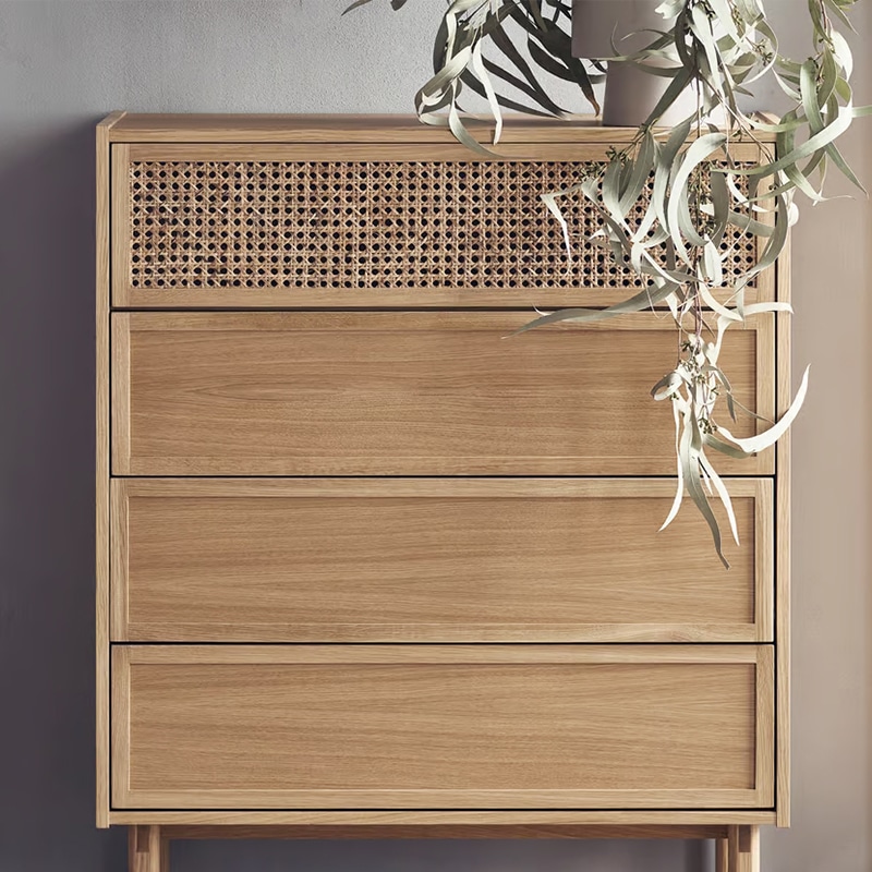 Bolia - Cana Rattan Chest of Drawers - Lifestyle image 03 Olson and Baker - Designer & Contemporary Sofas, Furniture - Olson and Baker showcases original designs from authentic, designer brands. Buy contemporary furniture, lighting, storage, sofas & chairs at Olson + Baker.