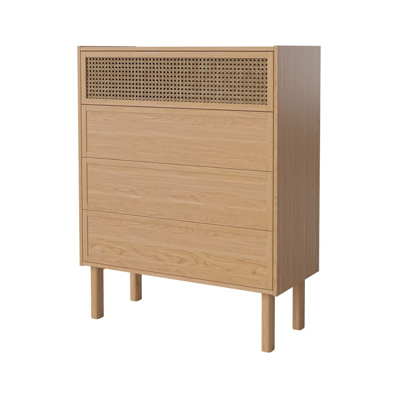 Bolia - Cana Rattan Chest of Drawers - Oak - Packshot 06 Olson and Baker - Designer & Contemporary Sofas, Furniture - Olson and Baker showcases original designs from authentic, designer brands. Buy contemporary furniture, lighting, storage, sofas & chairs at Olson + Baker.