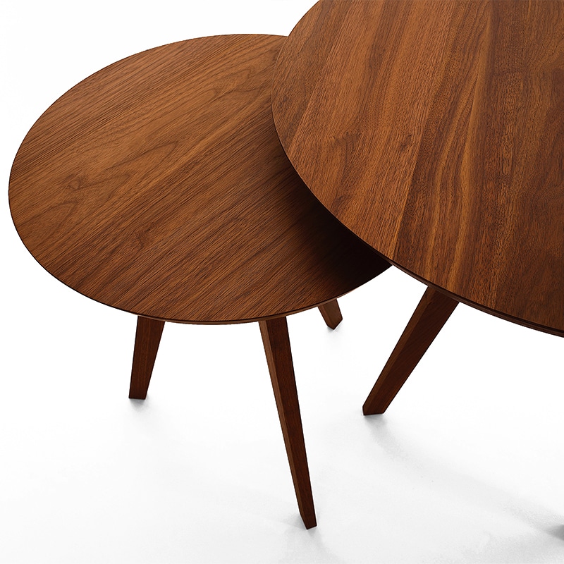 Zeitraum - Cena Round Dining Table - Walnut - Detail 01 Olson and Baker - Designer & Contemporary Sofas, Furniture - Olson and Baker showcases original designs from authentic, designer brands. Buy contemporary furniture, lighting, storage, sofas & chairs at Olson + Baker.