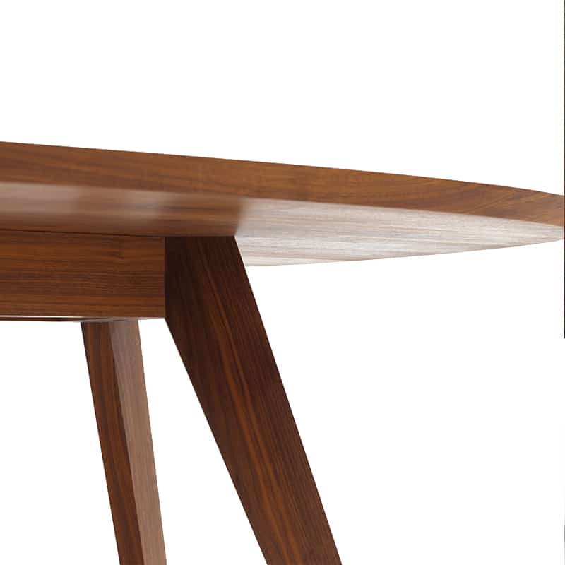 Zeitraum - Cena Round Dining Table - Walnut - Detail 02 Olson and Baker - Designer & Contemporary Sofas, Furniture - Olson and Baker showcases original designs from authentic, designer brands. Buy contemporary furniture, lighting, storage, sofas & chairs at Olson + Baker.