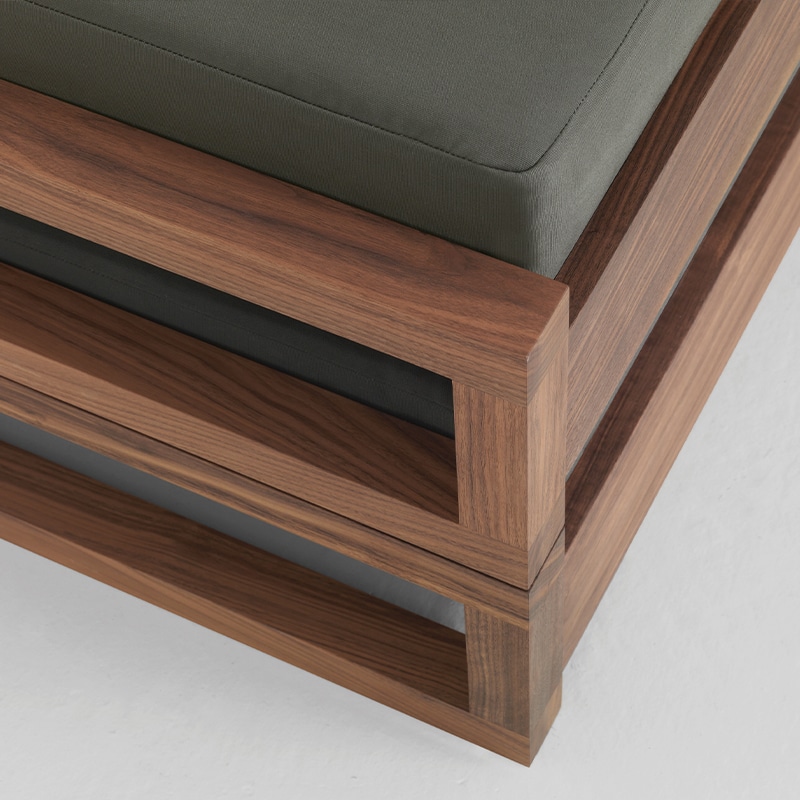 Zeitraum -Guest Trundle Bed - Walnut - Detail 01 Olson and Baker - Designer & Contemporary Sofas, Furniture - Olson and Baker showcases original designs from authentic, designer brands. Buy contemporary furniture, lighting, storage, sofas & chairs at Olson + Baker.