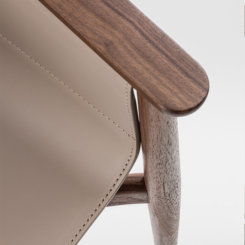 Zeitraum -Pelle Chair - Walnut - Detail 07 Olson and Baker - Designer & Contemporary Sofas, Furniture - Olson and Baker showcases original designs from authentic, designer brands. Buy contemporary furniture, lighting, storage, sofas & chairs at Olson + Baker.