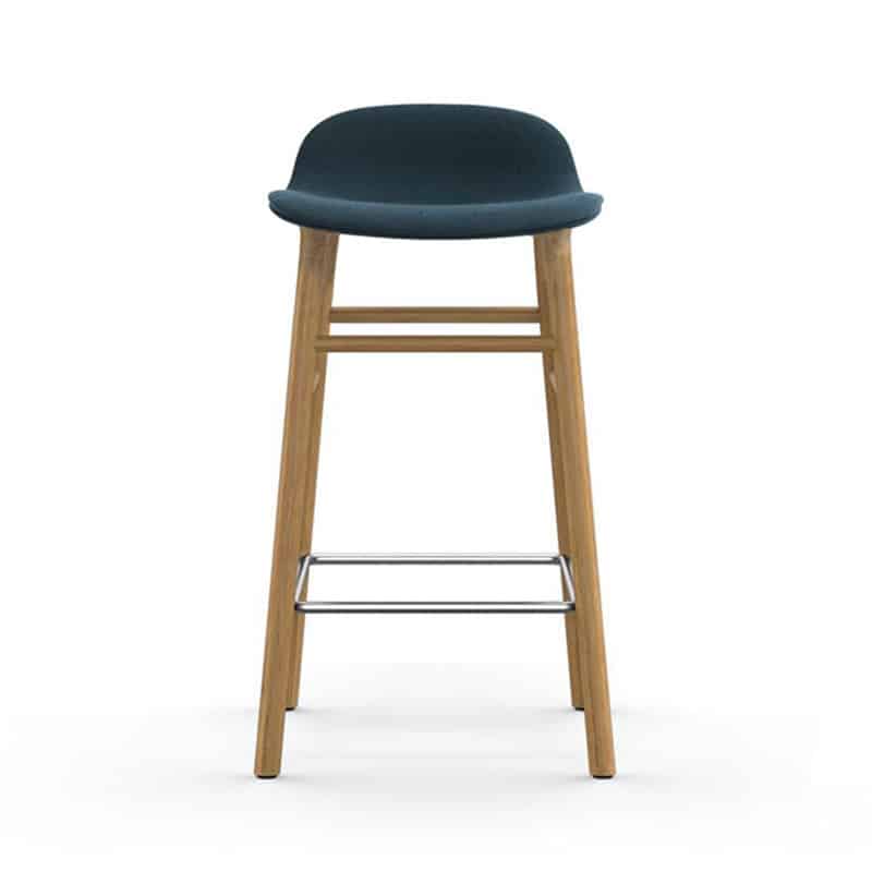 Normann Copenhagen Form Bar Stool Fully Upholstered Oak Base by Simon Legald Olson and Baker - Designer & Contemporary Sofas, Furniture - Olson and Baker showcases original designs from authentic, designer brands. Buy contemporary furniture, lighting, storage, sofas & chairs at Olson + Baker.