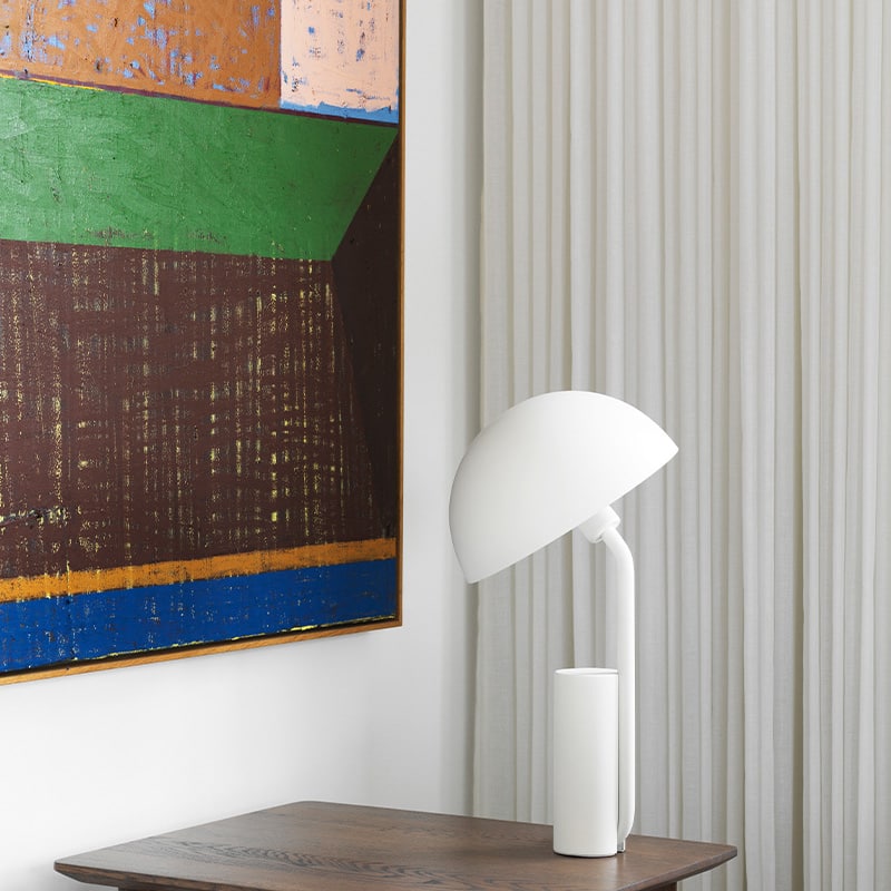 Normann Copenhagen - Cap Table Lamp - lifestyle image 03 Olson and Baker - Designer & Contemporary Sofas, Furniture - Olson and Baker showcases original designs from authentic, designer brands. Buy contemporary furniture, lighting, storage, sofas & chairs at Olson + Baker.