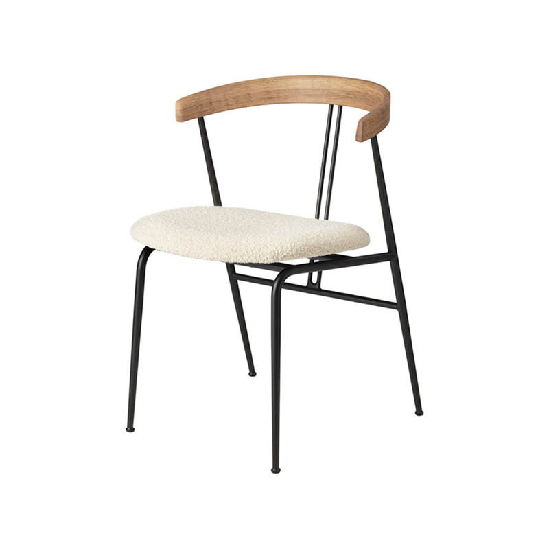 Gubi Violin Dining Chair - Seat Upholstered by GamFratesi Olson and Baker - Designer & Contemporary Sofas, Furniture - Olson and Baker showcases original designs from authentic, designer brands. Buy contemporary furniture, lighting, storage, sofas & chairs at Olson + Baker.