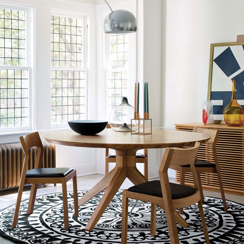 Case Furniture - Cross Round Dining Table - Lifeshott 00002 Olson and Baker - Designer & Contemporary Sofas, Furniture - Olson and Baker showcases original designs from authentic, designer brands. Buy contemporary furniture, lighting, storage, sofas & chairs at Olson + Baker.