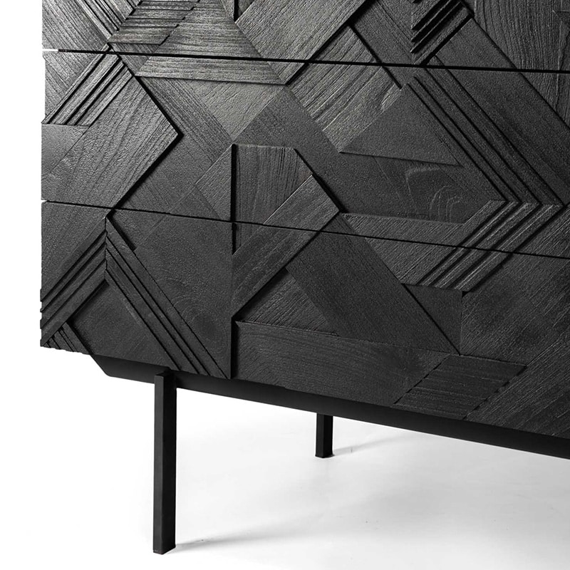 Ethnicraft Graphic Chest of Drawers Detail Shot 02 Olson and Baker - Designer & Contemporary Sofas, Furniture - Olson and Baker showcases original designs from authentic, designer brands. Buy contemporary furniture, lighting, storage, sofas & chairs at Olson + Baker.