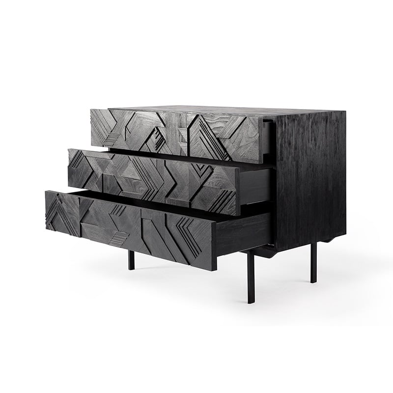 Ethnicraft Graphic Chest of Drawers Packshot Shot 01 Olson and Baker - Designer & Contemporary Sofas, Furniture - Olson and Baker showcases original designs from authentic, designer brands. Buy contemporary furniture, lighting, storage, sofas & chairs at Olson + Baker.