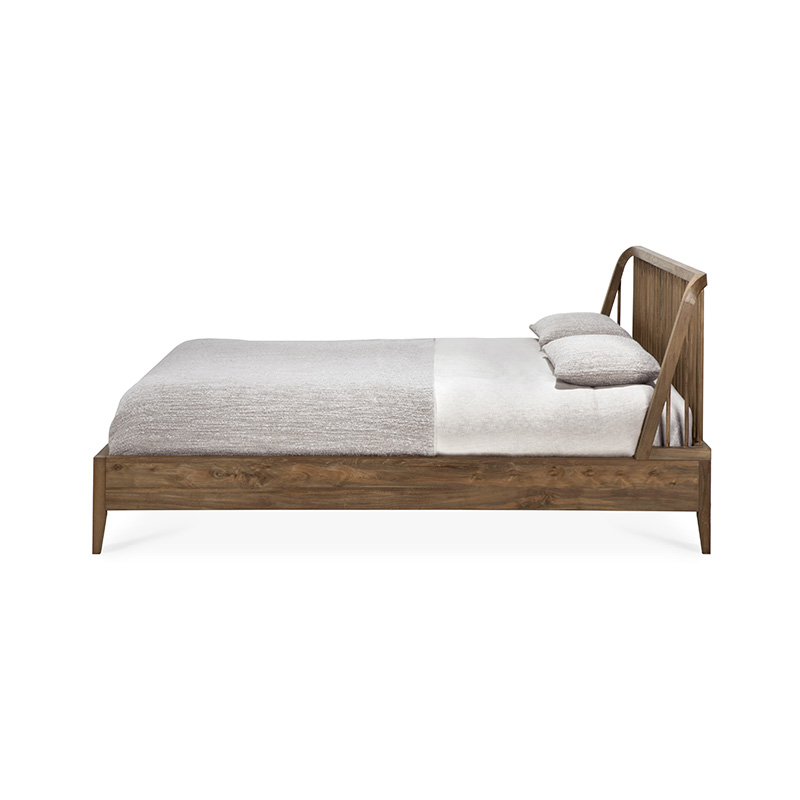 Spindle Bed by Ethnicraft Reclaimed Teak Packshot 02 Olson and Baker - Designer & Contemporary Sofas, Furniture - Olson and Baker showcases original designs from authentic, designer brands. Buy contemporary furniture, lighting, storage, sofas & chairs at Olson + Baker.