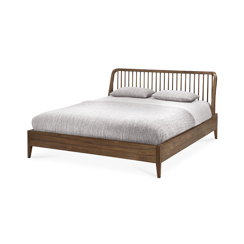 Spindle Bed by Ethnicraft Reclaimed Teak Packshot 03 Olson and Baker - Designer & Contemporary Sofas, Furniture - Olson and Baker showcases original designs from authentic, designer brands. Buy contemporary furniture, lighting, storage, sofas & chairs at Olson + Baker.