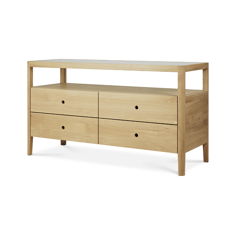 Spindle Chest of Drawers by Ethnicraft Oak Packshot Shot 03 Olson and Baker - Designer & Contemporary Sofas, Furniture - Olson and Baker showcases original designs from authentic, designer brands. Buy contemporary furniture, lighting, storage, sofas & chairs at Olson + Baker.