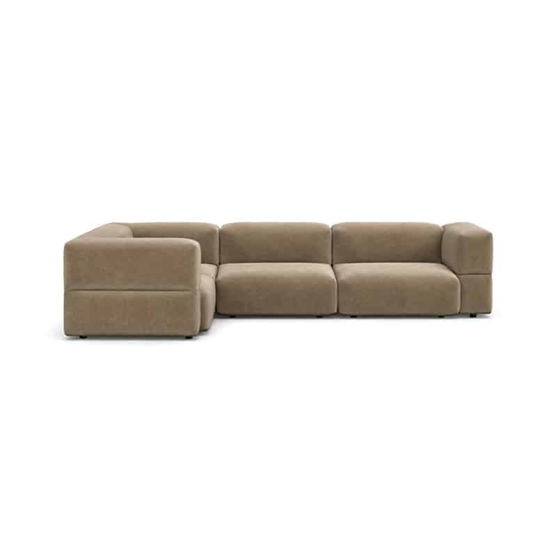 Savina LH Corner Sofa 05 Beige Velvet Pack Shot 01_ Olson and Baker - Designer & Contemporary Sofas, Furniture - Olson and Baker showcases original designs from authentic, designer brands. Buy contemporary furniture, lighting, storage, sofas & chairs at Olson + Baker.