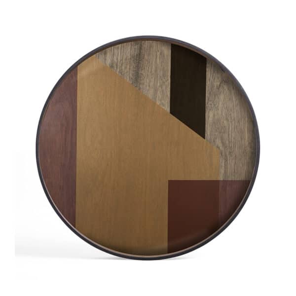 Ethnicraft Round Tray Extra Large - Angle Glass Tray 20574 - Outlet by Dawn Sweitzer Olson and Baker - Designer & Contemporary Sofas, Furniture - Olson and Baker showcases original designs from authentic, designer brands. Buy contemporary furniture, lighting, storage, sofas & chairs at Olson + Baker.
