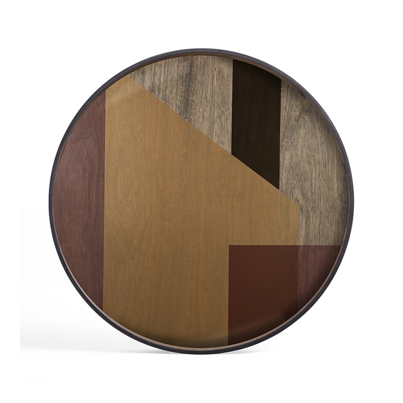 Ethnicraft Round Tray Extra Large - Angle Glass Tray 20574 - Outlet by Dawn Sweitzer Olson and Baker - Designer & Contemporary Sofas, Furniture - Olson and Baker showcases original designs from authentic, designer brands. Buy contemporary furniture, lighting, storage, sofas & chairs at Olson + Baker.