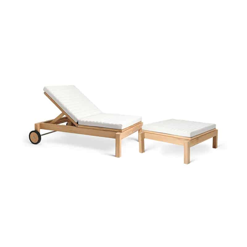 Carl Hansen AH604 Outdoor Sun Lounger - Packshot 01 Olson and Baker - Designer & Contemporary Sofas, Furniture - Olson and Baker showcases original designs from authentic, designer brands. Buy contemporary furniture, lighting, storage, sofas & chairs at Olson + Baker.